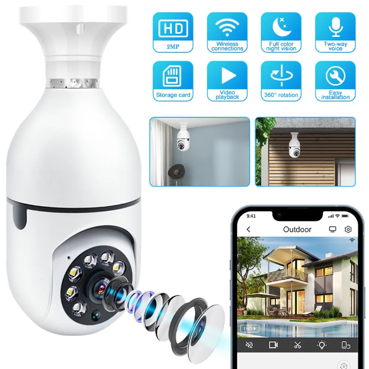 Câmera de Segurança Wi-Fi 360° – 2MP